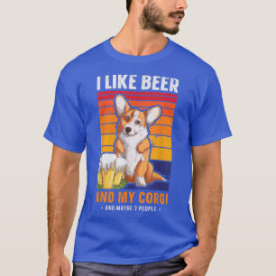 Corgi Dog LoverI Like Beer And My Corgi Design T-Shirt