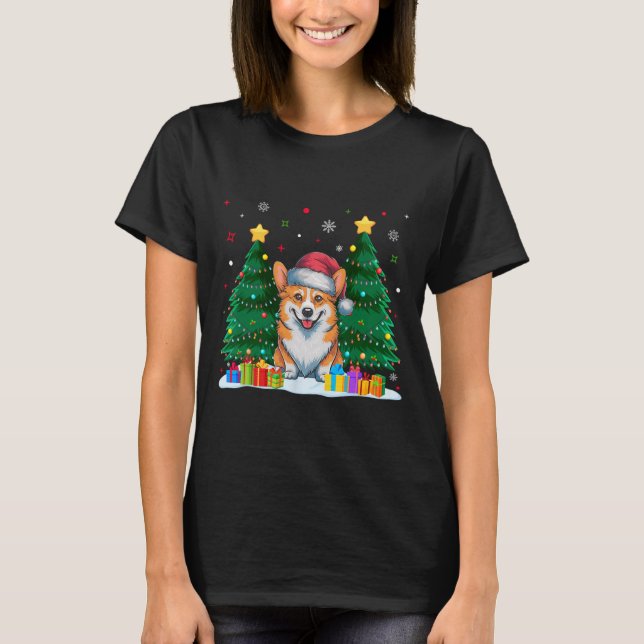 Corgi Dog Lovers Santa Hat Ugly Christmas Sweater  (Front)