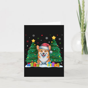 Corgi Dog Lovers Santa Hat Ugly Christmas Sweater Card