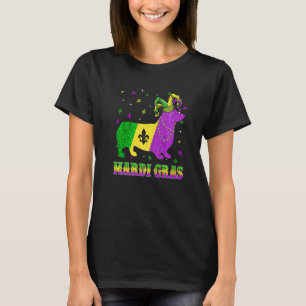 Corgi Dog Mardi Gras Carnival Jester Beads Premium T-Shirt