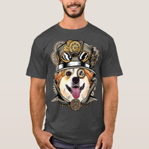 Corgi Dog Medieval Victorian Gothic Steampunk  T-Shirt