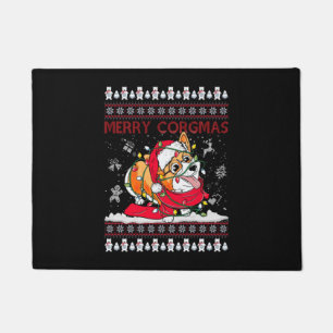 Corgi Dog Merry Corgmas Santa Corgi Ugly Christmas Doormat