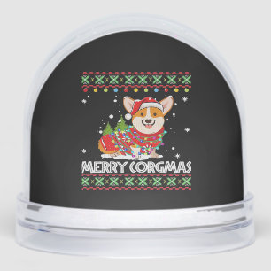 Corgi Dog Merry Corgmas Santa Corgi Ugly Christmas Snowglobe