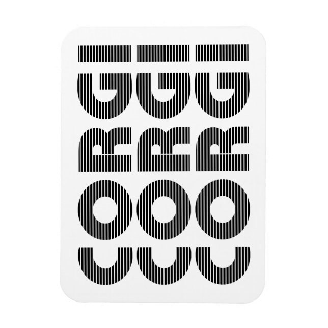 Corgi Dog Modern Black Text Magnet (Vertical)