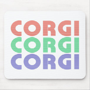 Corgi Dog Modern Colorful Text Mouse Pad