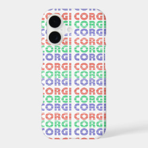 Corgi Dog Modern Colourful Text