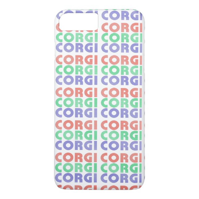 Corgi Dog Modern Colourful Text Case-Mate iPhone Case (Back)