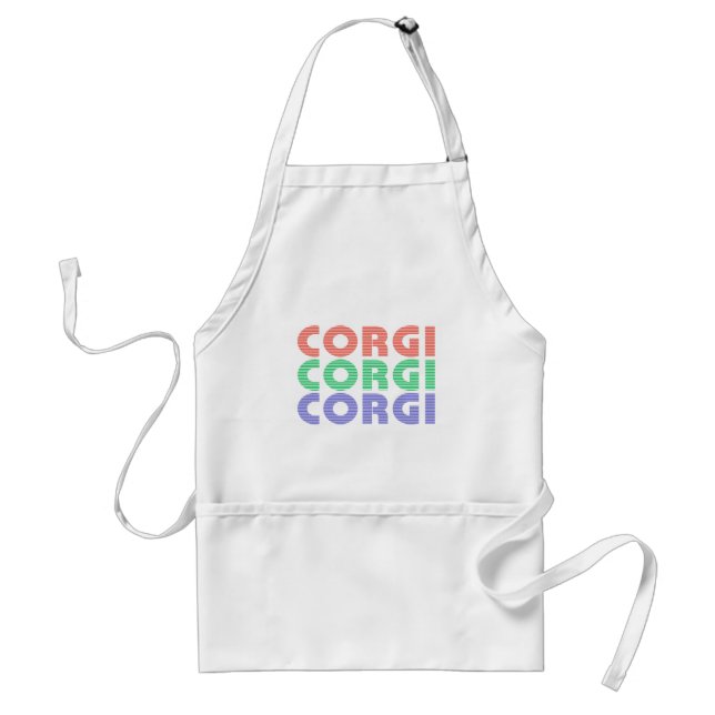 Corgi Dog Modern Colourful Text Standard Apron (Front)