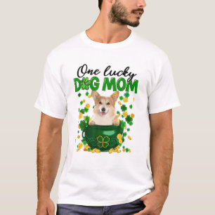 Corgi Dog Mom Irish Green Shamrock St Patrick's Da T-Shirt