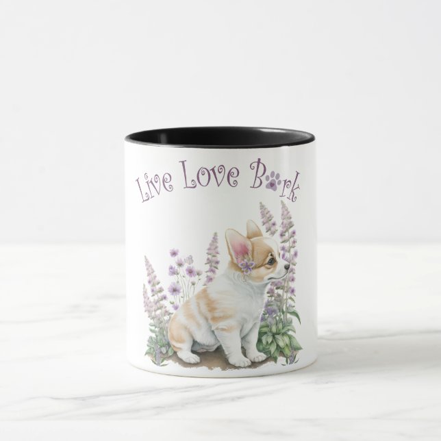 Corgi Dog Mum Floral Mug (Center)