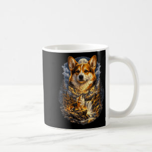 Corgi Dog Nature Howling to the Moon Vintage Coffee Mug
