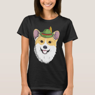 Corgi Dog Oktoberfest German Bavarian Alpine Hat F T-Shirt