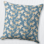 Corgi Dog Pattern Green Cushion<br><div class="desc">Fun Pembroke Welsh Corgi dog pattern on a teal green background.  Original art by Nic Squirrell.</div>