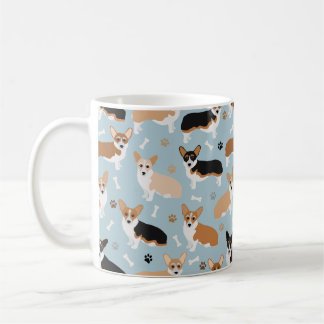 Corgi Dog Paws and Bones Coffee Mug