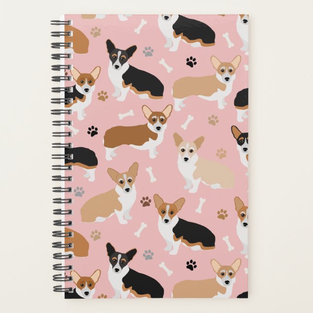 Corgi Dog Paws and Bones Planner (Front)