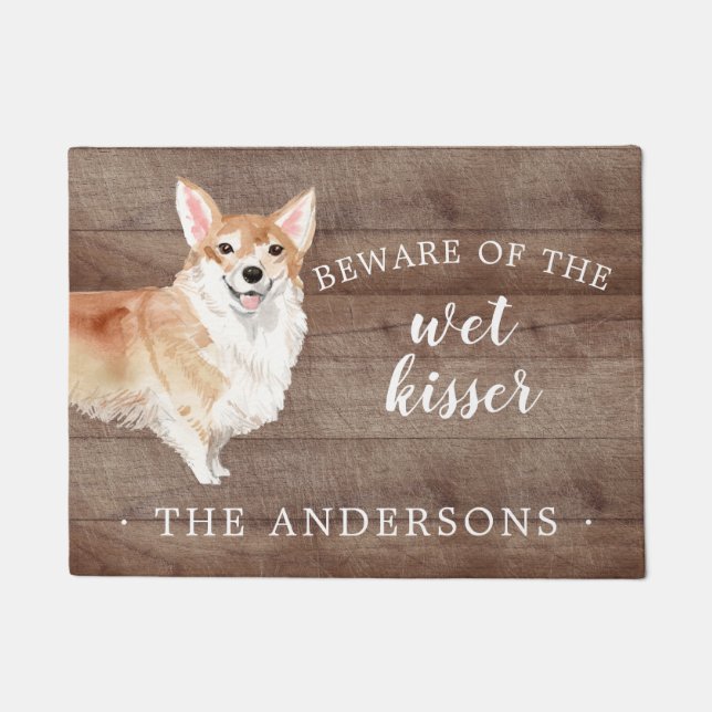 Corgi Dog Personalised Door Mat (Front)