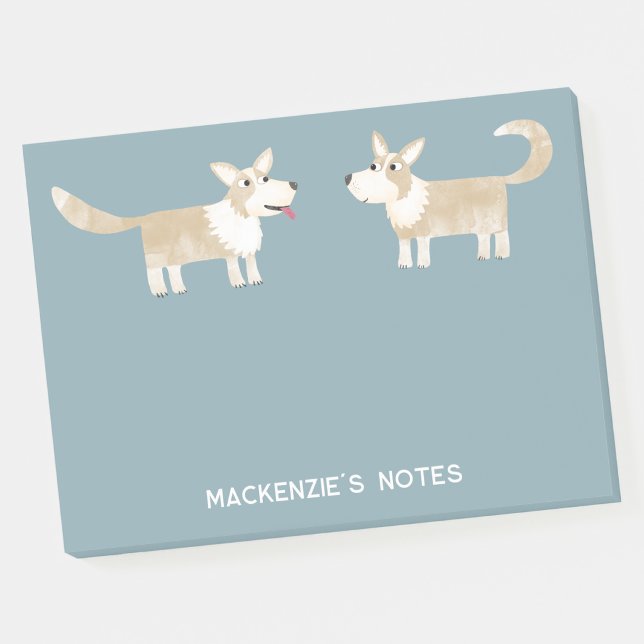 Corgi Dog Personalised Post-it Notes (Creator Uploaded)