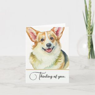 Corgi Dog Personalised Thinking Of You Note Card