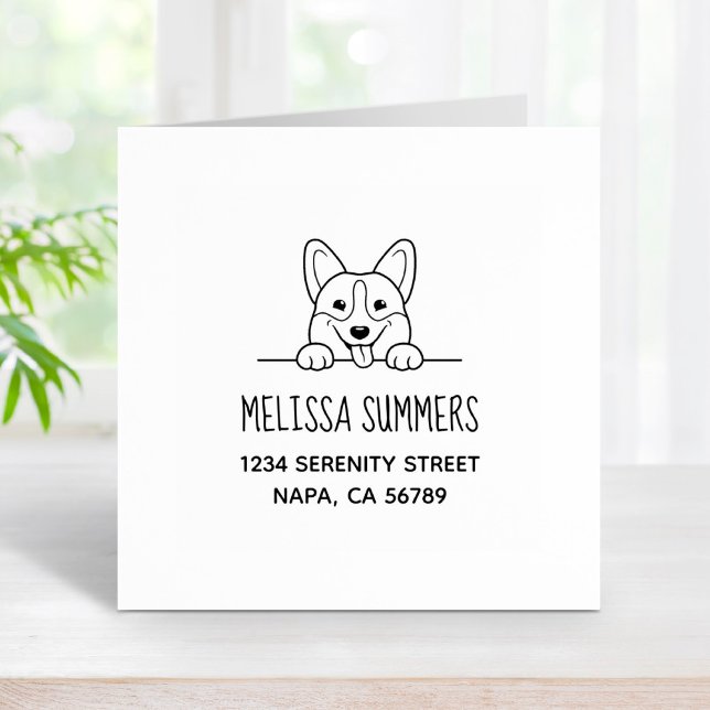 Corgi Dog Pet Address Rubber Stamp (Creator Uploaded)