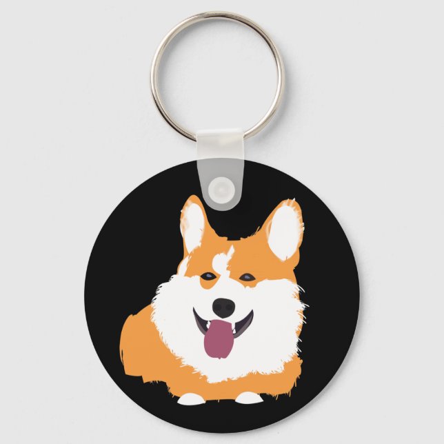 Corgi Dog Pet  Animal Key Ring (Front)