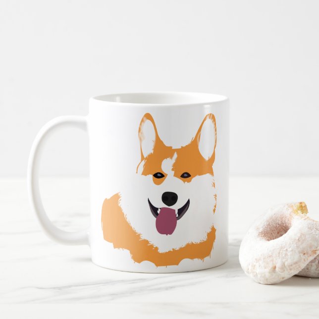 Corgi Dog Pet  Coffee Mug (With Donut)
