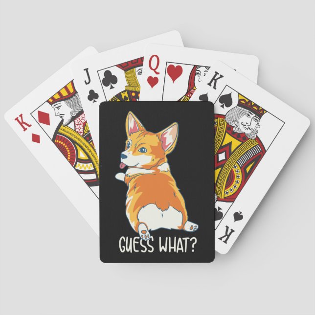Corgi Dog Pet Owner Guess What Gag Playing Cards (Back)