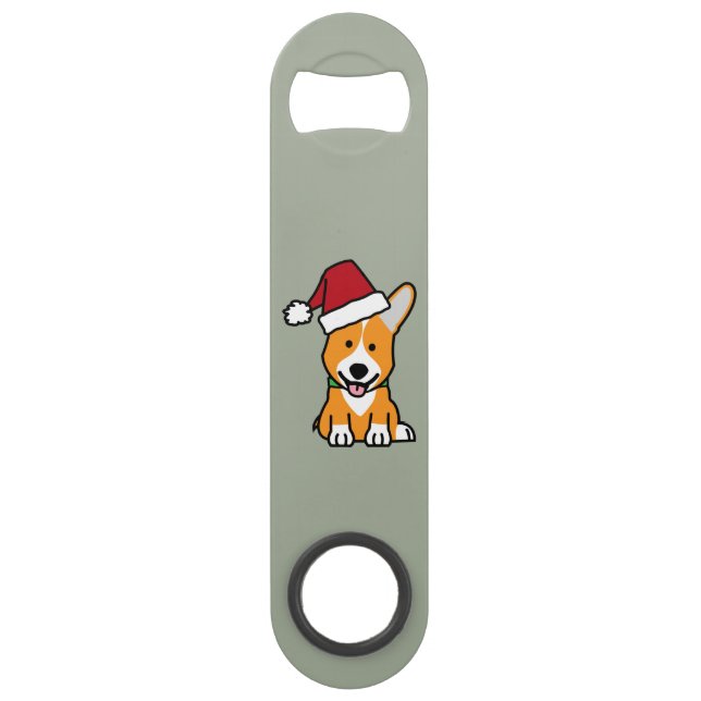 Corgi dog puppy Pembroke Welsh Christmas Santa hat (Front)