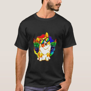 Corgi Dog Rainbow Pride T-Shirt
