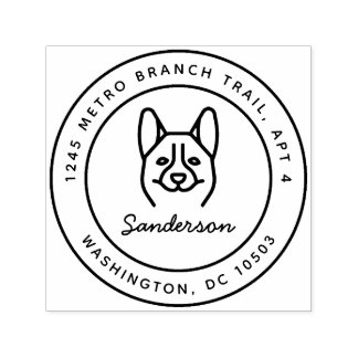 Corgi Dog Return Address Stamp Self-Inking