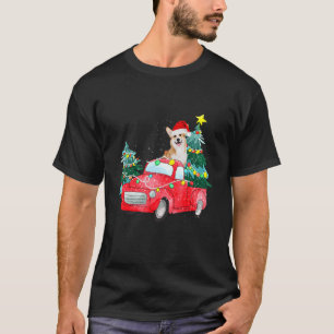 Corgi Dog Ride Red Truck Christmas Dog Xmas Pajam T-Shirt