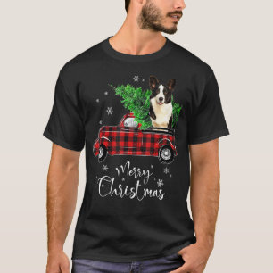 Corgi Dog Ride Red Truck Christmas Pajama Dog T-Shirt