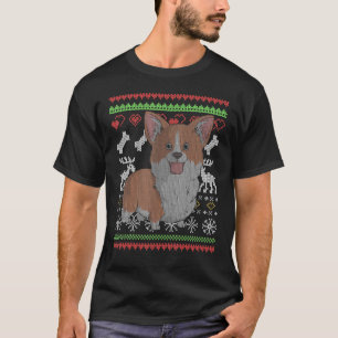 Corgi Dog Santa Claus Ugly Christmas Pattern X Mas T-Shirt