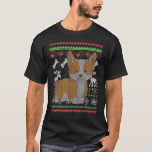 Corgi Dog Santa Claus Ugly Christmas Pattern X Mas T-Shirt