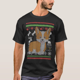 Corgi Dog Santa Claus Ugly Christmas Pattern X Mas T-Shirt