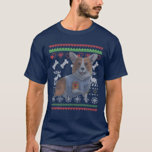 Corgi Dog Santa Claus Ugly Christmas Pattern X-Mas T-Shirt