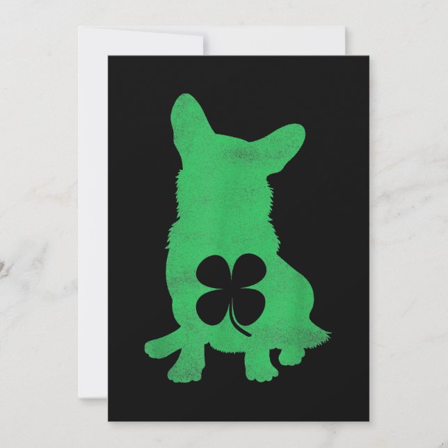 Corgi Dog Shamrock Irish Saint Patricks Day Holiday Card (Front)