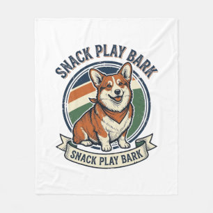 Corgi Dog Shirt Funny Vintage Engraving Pet Lover  Fleece Blanket