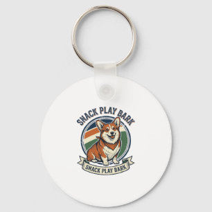 Corgi Dog Shirt Funny Vintage Engraving Pet Lover Key Ring