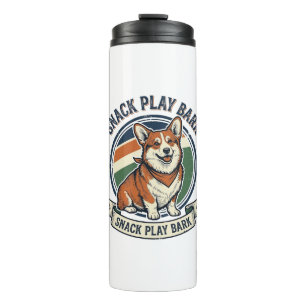Corgi Dog Shirt Funny Vintage Engraving Pet Lover Thermal Tumbler