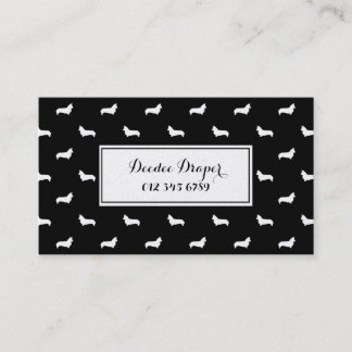 Corgi Dog Silhouette  Black and Gold business card