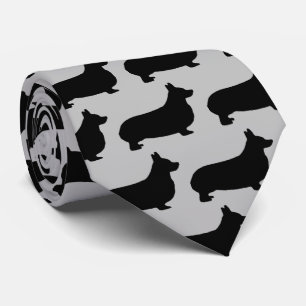 Corgi Dog Silhouette Tie