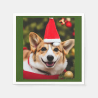 Corgi dog smiling christmas fun