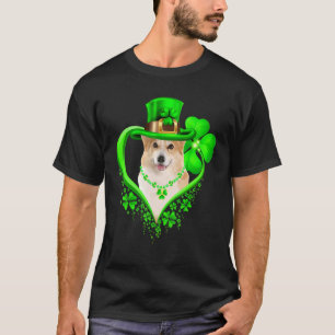 Corgi Dog St Patricks Day Lover Irish Shamrock T-Shirt