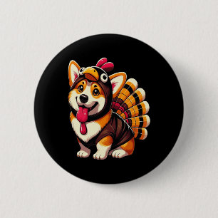 Corgi Dog Turkey Thanksgiving Costume Women Men Ki 6 Cm Round Badge