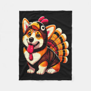 Corgi Dog Turkey Thanksgiving Costume Women Men Ki Fleece Blanket