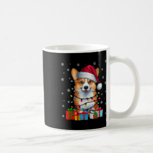 Corgi Dog Ugly Xmas Lights Santa Hat Corgi Dog Chr Coffee Mug