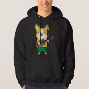 Corgi Dog Ukulele Luau Hawaii Hoodie