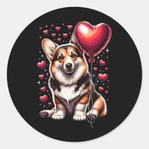 Corgi Dog Valentine's Day Dog Owner Valentine 1 Classic Round Sticker