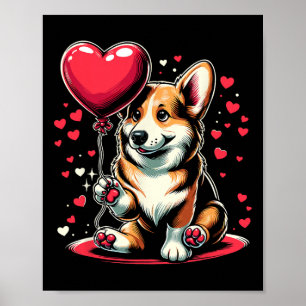 Corgi Dog Valentine's Day Dog Owner Valentine  Poster