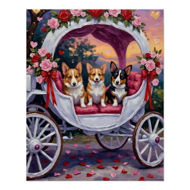 Corgi Dog Valentine's Day  Poster (Front)